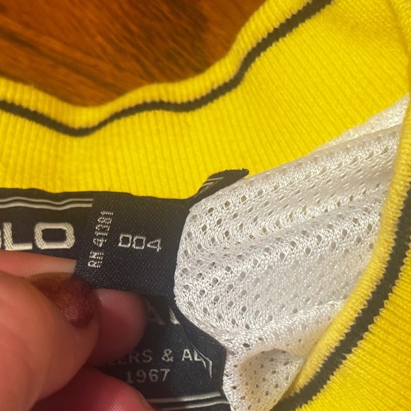 Polo Sport Ralph Lauren Pullover Jacket Windbreaker Mens Size L White Yellow - Picture 5 of 10